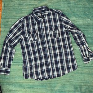 930 checkered button up shirt, size large